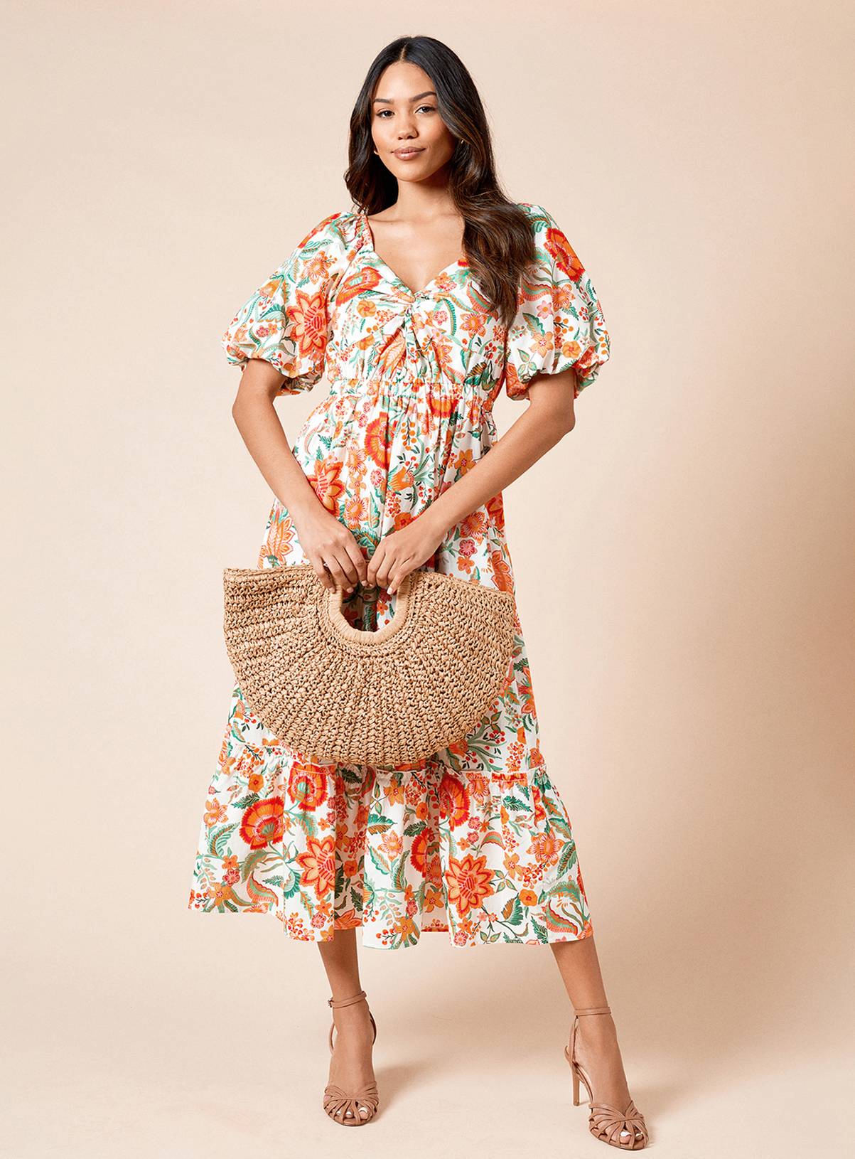 DOROTHY PERKINS Floral Poplin Twist Front Midaxi Dress 8 - Image 2